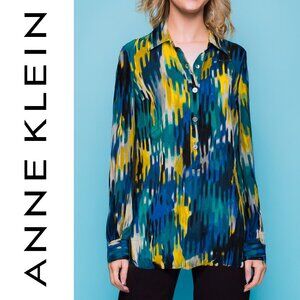 🎨 Anne Klein 100% Silk Blouse